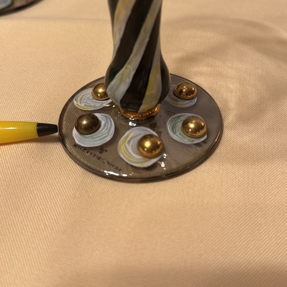 Mackenzie-Childs Rare Whimsical Wine/ Water Goblet Glass - Picture 5 of 6